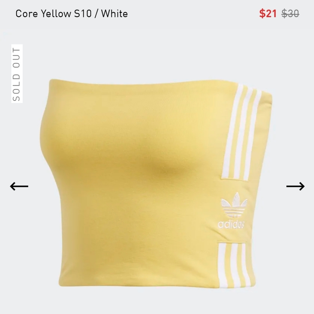 Adidas NWT Yellow Tube Top 💛